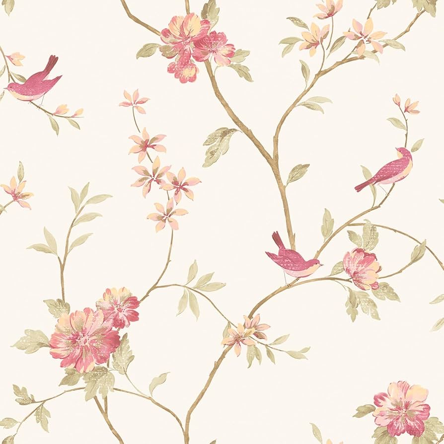 Amazon.com: Norwall CG28803 Floral Bird Sidewall prepasted